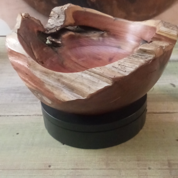Natural edge cedar bowl ,center piece, mantel, turned by KC WOODCRAFTING. - Picture 5 of 6